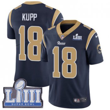 #18 Limited Cooper Kupp Navy Blue Nike NFL Home Youth Jersey Los Angeles Rams Vapor Untouchable Super Bowl LIII Bound