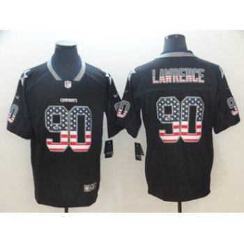 Nike Steelers 90 DeMarcus Lawrence Black USA Flag Fashion Limited Jersey