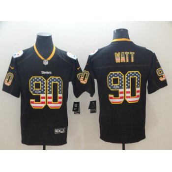 Nike Steelers 90 T.J. Watt Black USA Flag Fashion Limited Jersey