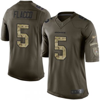 Broncos #5 Joe Flacco Green Men's Stitched Football Limited 2015 Salute to Service Jersey
