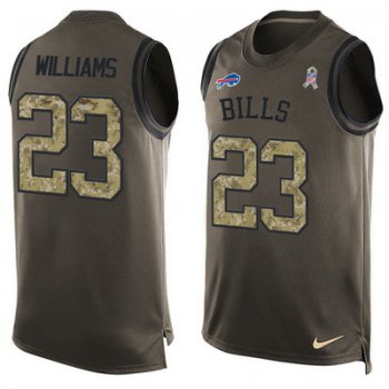 Men's Buffalo Bills #23 Aaron Williams Green Salute to Service Hot Pressing Player Name & Number Nike NFL Tank Top Jersey