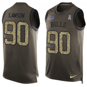 Men's Buffalo Bills #90 Shaq Lawson Green Salute to Service Hot Pressing Player Name & Number Nike NFL Tank Top Jersey