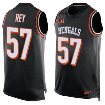 Men's Cincinnati Bengals #57 Vincent Rey Black Hot Pressing Player Name & Number Nike NFL Tank Top Jersey