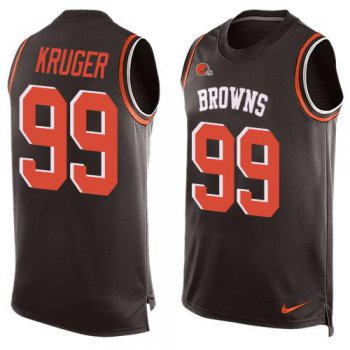 Men's Cleveland Browns #99 Paul Kruger Brown Hot Pressing Player Name & Number Nike NFL Tank Top Jersey