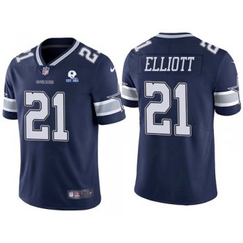 Men's Dallas Cowboys #21 Ezekiel Elliott 60th Anniversary Navy Vapor Untouchable Stitched NFL Nike Limited Jersey