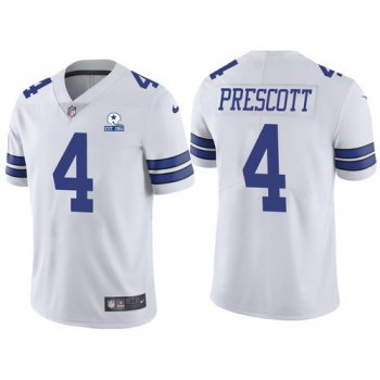 Men's Dallas Cowboys #4 Dak Prescott 60th Anniversary White Vapor Untouchable Stitched NFL Nike Limited Jersey