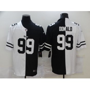 Men's Los Angeles Rams #99 Aaron Donald White Black Peaceful Coexisting 2020 Vapor Untouchable Stitched NFL Nike Limited Jersey