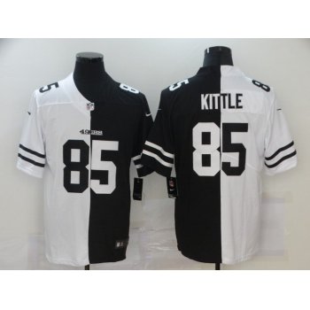 Men's San Francisco 49ers #85 George Kittle White Black Peaceful Coexisting 2020 Vapor Untouchable Stitched NFL Nike Limited Jersey