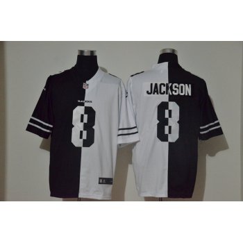 Men's Baltimore Ravens #8 Lamar Jackson Black White Peaceful Coexisting 2020 Vapor Untouchable Stitched NFL Nike Limited Jersey