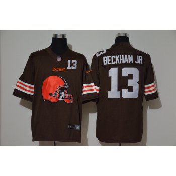Men's Cleveland Browns #13 Odell Beckham Jr Brown 2020 Big Logo Number Vapor Untouchable Stitched NFL Nike Fashion Limited Jersey