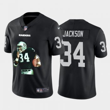 Men's Las Vegas Raiders #34 Bo Jackson Black Player Portrait Edition 2020 Vapor Untouchable Stitched NFL Nike Limited Jersey