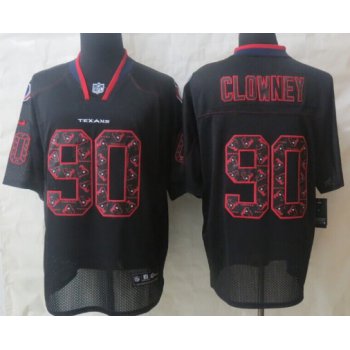 Nike Houston Texans #90 Jadeveon Clowney Lights Out Black Ornamented Elite Jersey