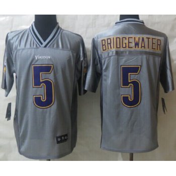 Nike Minnesota Vikings #5 Teddy Bridgewater 2013 Gray Vapor Elite Jersey