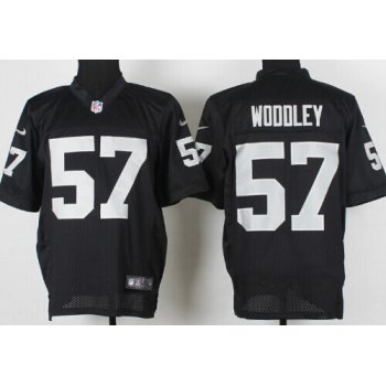 Nike Oakland Raiders #57 Lamarr Woodley Black Elite Jersey
