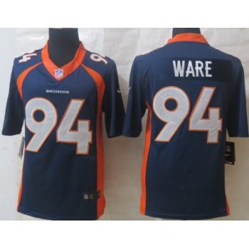Nike Denver Broncos #94 DeMarcus Ware 2013 Blue Limited Jersey