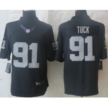 Nike Oakland Raiders #91 Justin Tuck Black Limited Jersey