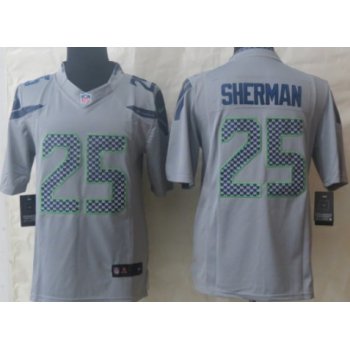 Nike Seattle Seahawks #25 Richard Sherman Gray Limited Jersey