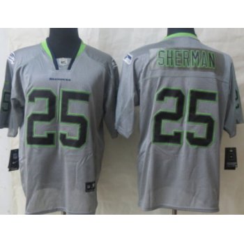 Nike Seattle Seahawks #25 Richard Sherman Lights Out Gray Elite Jersey