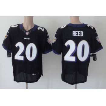 Nike Baltimore Ravens #20 Rd Reed Black Elite Jersey