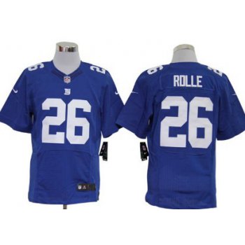 Nike New York Giants #26 Antrel Rolle Blue Elite Jersey