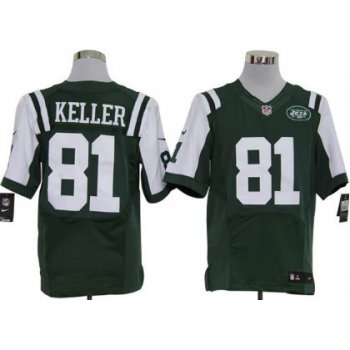 Nike New York Jets #81 Dustin Keller Green Elite Jersey