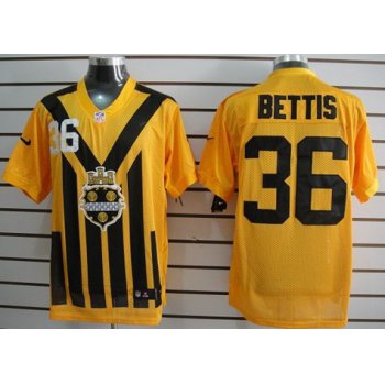 Nike Pittsburgh Steelers #36 Jerome Bettis 1933 Yellow Throwback Jersey