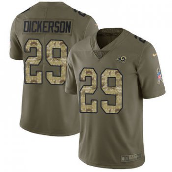 Nike Rams #29 Eric Dickerson Olive Camo Men's Stitched NFL Limited 2017 Salute To Service Jersey