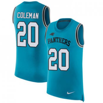 Nike Panthers #20 Kurt Coleman Blue Alternate Men's Stitched NFL Limited Rush Tank Top Jersey