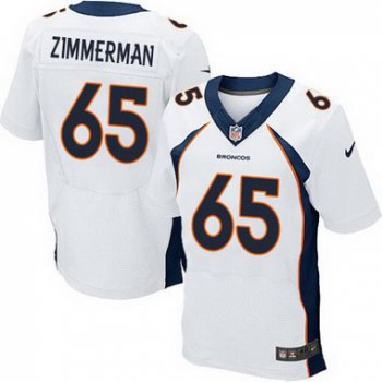 Men's Denver Broncos #65 Gary Zimmerman White Retired Player NFL Nike Elite Jersey