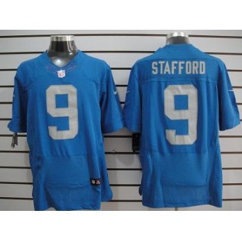 Nike Detroit Lions #9 Matthew Stafford Navy Blue Elite Jersey