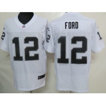 Nike Oakland Raiders #12 Jacoby Ford White Elite Jersey