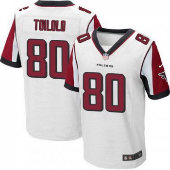 Men's Atlanta Falcons #80 Levine Toilolo White Road NFL Nike Elite Jersey