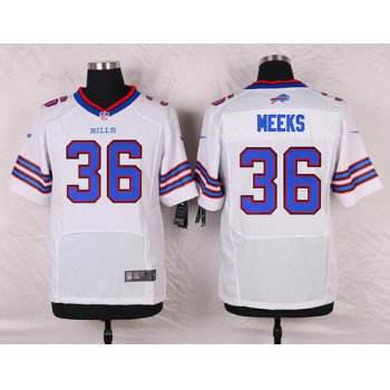 Men's Buffalo Bills #36 Jonathan Meeks White Road NFL Nike Elite Jersey