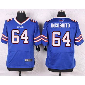 Men's Buffalo Bills #64 Richie Incognito Royal Blue Team Color NFL Nike Elite Jersey