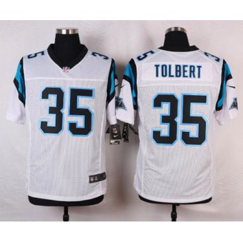 Men's Carolina Panthers #35 Mike Tolbert White Road NFL Nike Elite Jersey