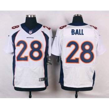 Men's Denver Broncos #28 Montee Ball White Road NFL Nike Elite Jersey