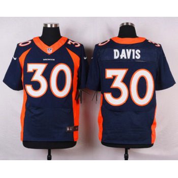 Men's Denver Broncos #30 Terrell Davis Navy Blue Retired Player NFL Nike Elite Jersey