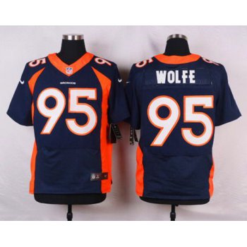 Men's Denver Broncos #95 Derek Wolfe Navy Blue Alternate NFL Nike Elite Jersey
