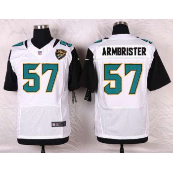 Men's Jacksonville Jaguars #57 Thurston Armbrister White Road NFL Nike Elite Jersey