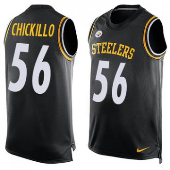 Men's Pittsburgh Steelers #56 Anthony Chickillo Black Nike NFL Player Name & Number Tank Top Limited Jersey