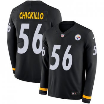 Men's Pittsburgh Steelers #56 Anthony Chickillo Black Nike NFL Therma Long Sleeve Limited Jersey