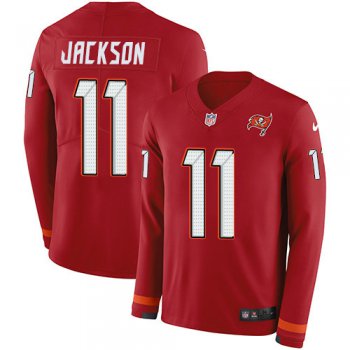 Nike Buccaneers #11 DeSean Jackson Red Team Color Men's Stitched NFL Limited Therma Long Sleeve Jersey
