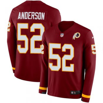 Nike Redskins #52 Ryan Anderson Burgundy Red Team Color Men's Stitched NFL Limited Therma Long Sleeve Jersey