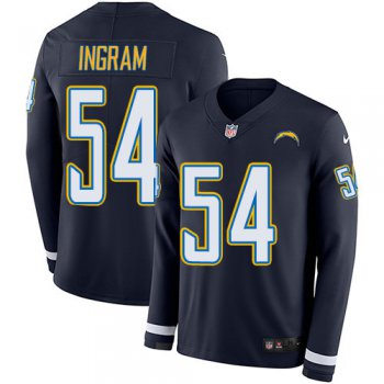 Nike Chargers 54 Melvin Ingram Navy Blue Team Color Men's Stitched NFL Limited Therma Long Sleeve Jersey