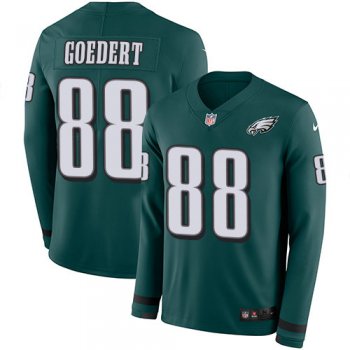 Nike Eagles 88 Dallas Goedert Midnight Green Team Color Men's Stitched NFL Limited Therma Long Sleeve Jersey