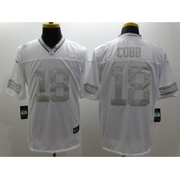 Nike Green Bay Packers #18 Randall Cobb Platinum White Limited Jersey