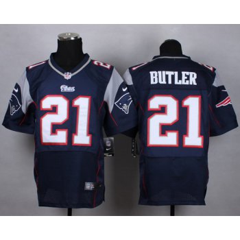 Nike New England Patriots #21 Malcolm Butler Blue Elite Jersey