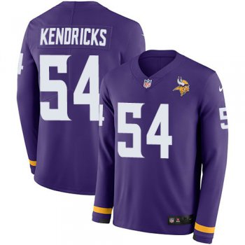 Nike Vikings 54 Eric Kendricks Purple Team Color Men's Stitched NFL Limited Therma Long Sleeve Jersey