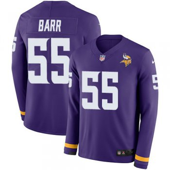 Nike Vikings 55 Anthony Barr Purple Team Color Men's Stitched NFL Limited Therma Long Sleeve Jersey