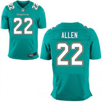 Men's Miami Dolphins #22 Nate Allen Green Team Color Stitched NFL Nike Elite Jersey